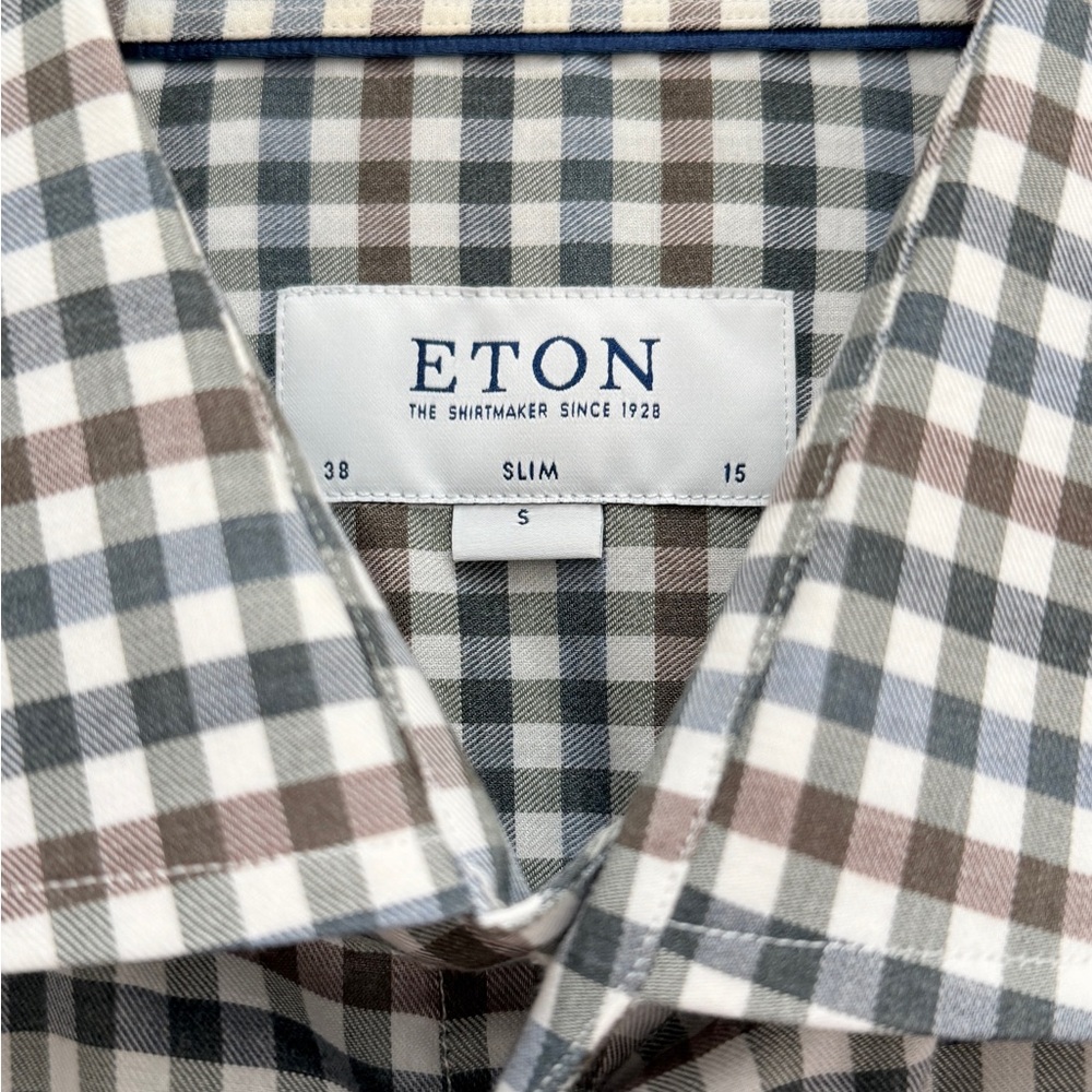 ETON Slim Fit Gingham Shirt Men’s Size S 38/15 – Excellent Condition, like new